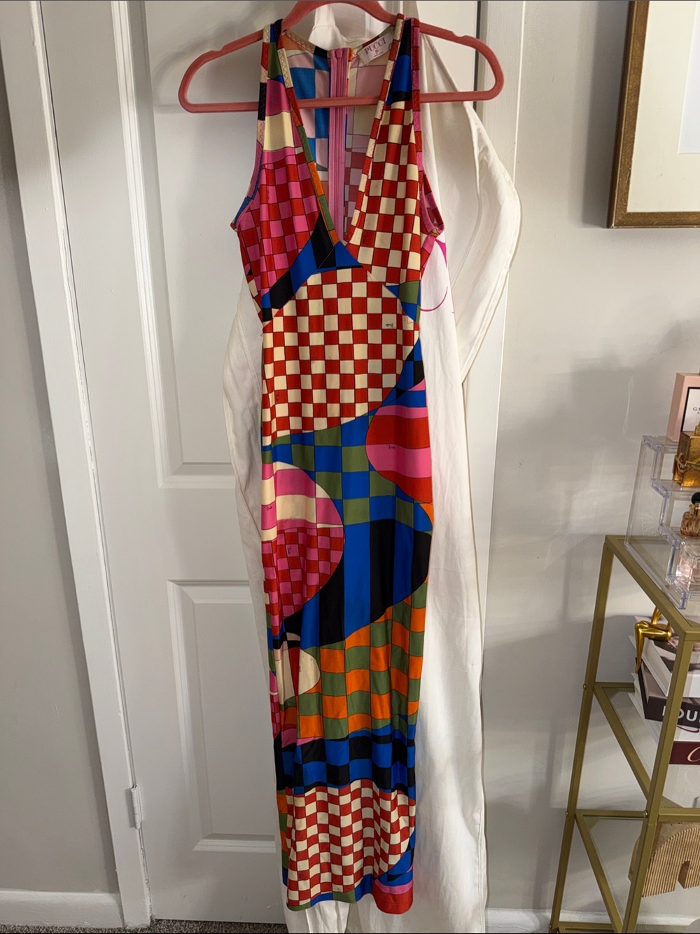 Vibrant Multicolor Checkerboard Maxi Dress